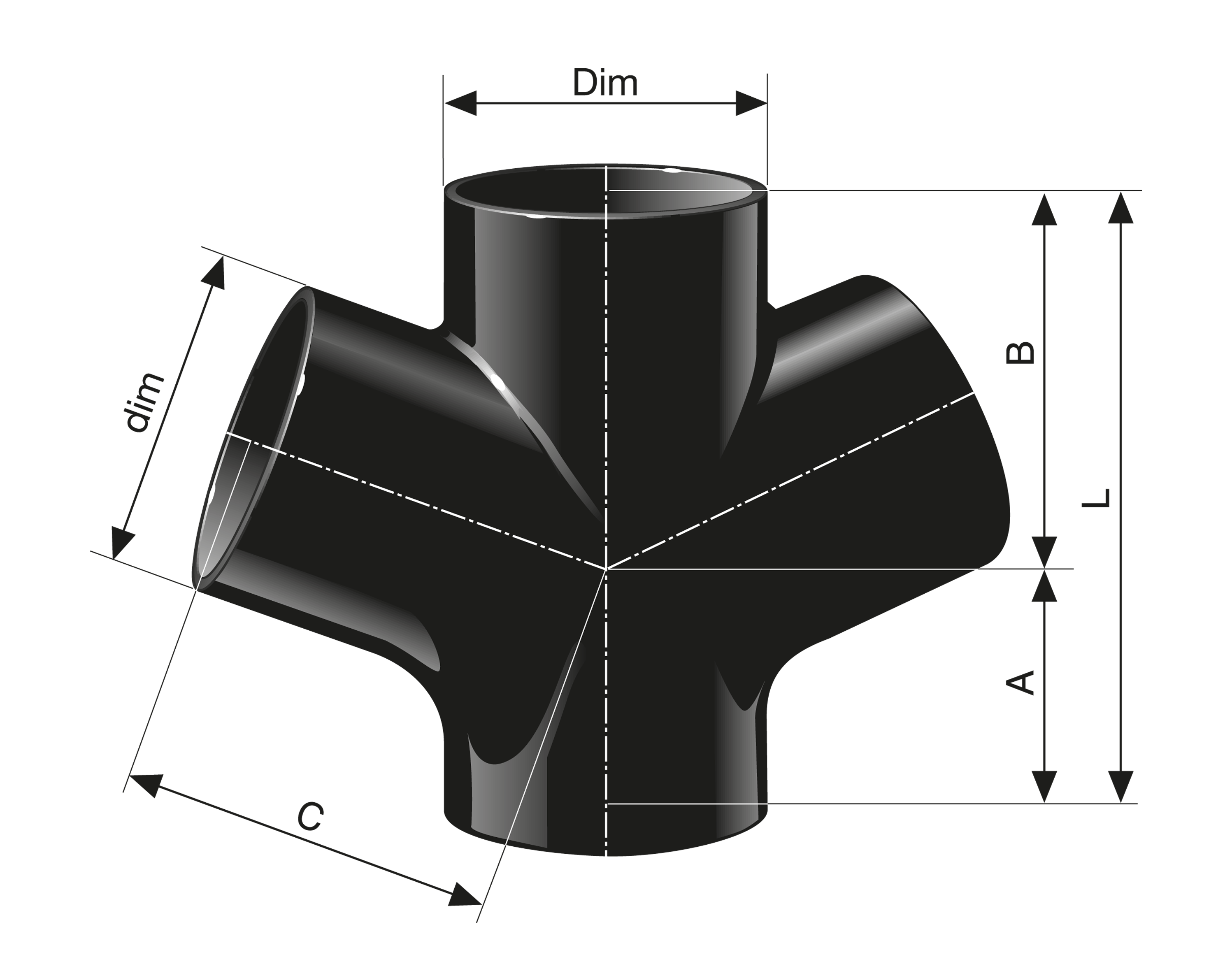 MA Dubbelgrenrör 70° | Gjuten rördel i MA-SYSTEM®